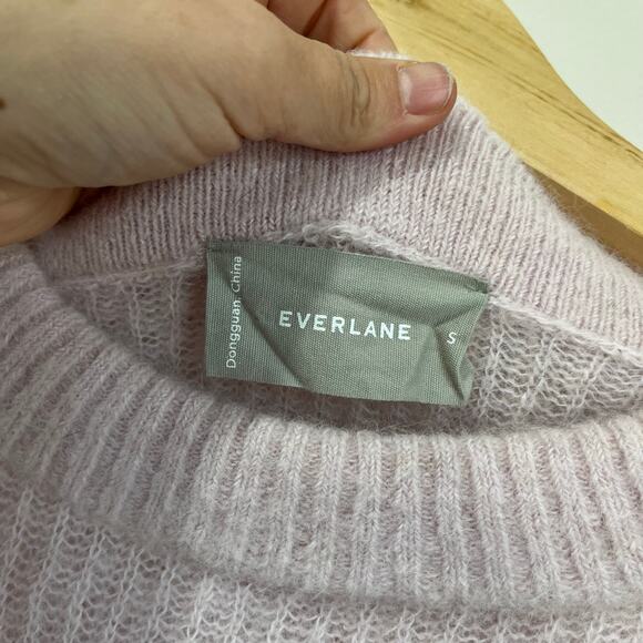 Everlane Alpaca Merino Sweater S Pink Soft Fuzzy Knit Minimalist Cozy Top - Picture 6 of 6